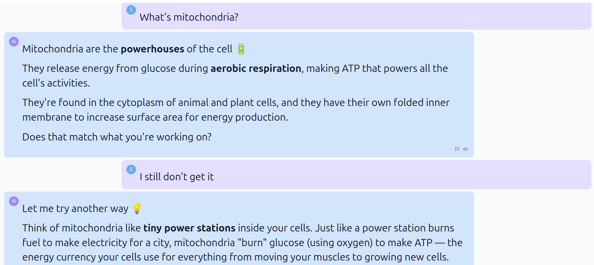 Willow student interface showing personalized AI learning assistant with adaptive support levels